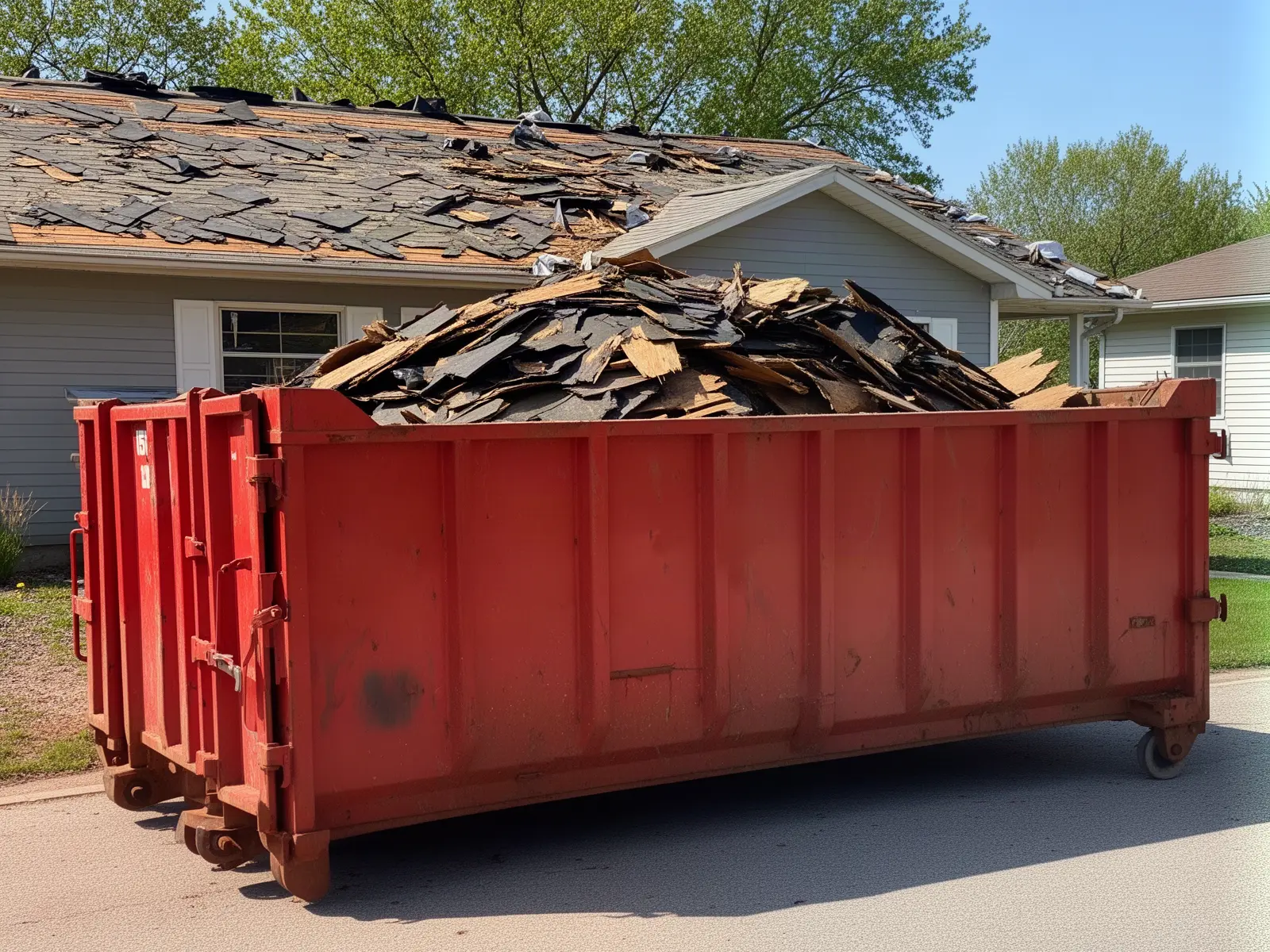 Roll-off dumpster from Leon Brothers Dumpster Rentals in Zephyrhills, FL